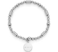 JEWELS BY LEONARDO Pulsera Elisabeth • Pulsera elástica de acero inoxidable plateado • Mezcla de diferentes bolas de metal • 19 cm de longitud • Joyas regalo para mujeres • 024841, Eine Grösse, Acero