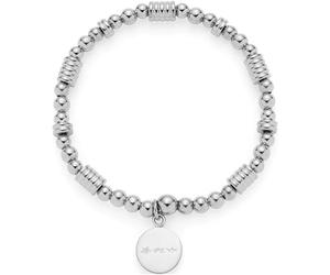 JEWELS BY LEONARDO Pulsera Elisabeth • Pulsera elástica de acero inoxidable plateado • Mezcla de diferentes bolas de metal • 19 cm de longitud • Joyas regalo para mujeres • 024841, Eine Grösse, Acero
