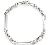 JEWELS BY LEONARDO Pulsera Grace • Pulsera de acero inoxidable plateado • Diseño de doble fila • 19 cm de longitud • Joyas regalo para mujeres • 024933, Eine Grösse, Acero inoxidable, No es una piedra