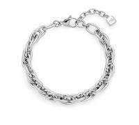 Jewels by Leonardo Pulsera Sina 025385 de Acero Inoxidable Plateado con eslabones entrelazados, de 19 a 21,5 cm de Longitud, Regalo para Mujer