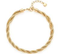 JEWELS BY LEONARDO Pulsera Sue • Pulsera de acero inoxidable dorado • extravagante aspecto de cordón • 19,5 - 22,5 cm de longitud • Joyas regalo para mujeres • 024838, Eine Grösse, Acero inoxidable,