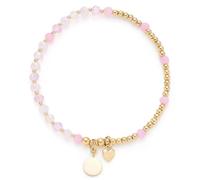 JEWELS BY LEONARDO Pulsera You & Me Bonella • Pulsera elástica de acero inoxidable dorado • bolas de oro finas con perlas de cristal rosa • 19 cm de longitud • Joyas regalo para mujeres • 026292