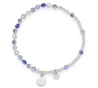 JEWELS BY LEONARDO Pulsera You & Me Unita • Pulsera elástica de acero inoxidable plateado • bolas de plata fina con perlas de cristal azules • 20 cm de longitud • Joyas regalo para mujeres • 026301