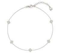JEWELS BY LEONARDO Tobillera Ciao Lisette • Joyería de pie de acero inoxidable plateado • Cinco finos elementos de circonita en forma de flor • 24-27,5 cm de longitud • Joyería regalo para mujer