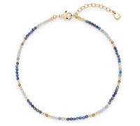 JEWELS BY LEONARDO Tobillera Ciao Rose • Joyas para el pie de acero inoxidable dorado • perlas de piedra en diferentes tonos azules • 24-28 cm de longitud • Joyas regalo para mujeres • 026232