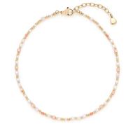 JEWELS BY LEONARDO Tobillera Ciao Shari • Joyas para el pie de acero inoxidable dorado • bolas de oro finas con perlas de color pastel en forma de cubo • 24-28 cm de longitud • Regalo de joyas para
