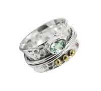 JEWELSTREZORO Anillo bañado plata Amatista verde Hecho T1068AL7_53 (16.9)