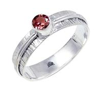 JEWELSTREZORO Anillo de plata de ley 925 con estilo hecho a mano, artículo de regalo, joyería para hombre y mujer, TSR120AA, 49 (15.6), Metal precioso Piedras preci, Turmalina rosa criada en el
