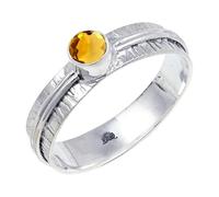 JEWELSTREZORO Anillo de plata de ley 925 con estilo hecho a mano, artículo de regalo, joyería para hombre y mujer, TSR120AA, 67 (21.3), Metal precioso Piedras preci, Citrino
