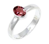 JEWELSTREZORO Anillo de plata de ley 925 con estilo hecho a mano, artículo de regalo, joyería para hombre y mujer, TSR127AA, 18, Metal precioso Piedras preci, Turmalina rosa criada en el laboratorio