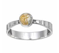 JEWELSTREZORO Anillo de plata de ley 925 con estilo hecho a mano, artículo de regalo, joyería para hombre y mujer, TSR119AA, 65 (20.7), Metal precioso Piedras preci, Cuarzo rutilado dorado