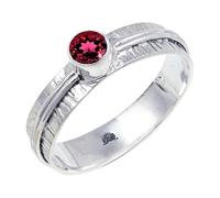 JEWELSTREZORO Anillo de plata de ley 925 con estilo hecho a mano, artículo de regalo, joyería para hombre y mujer, TSR120AA, 74 (23.6), Metal precioso Piedras preci, Rubyllit criado en el laboratorio