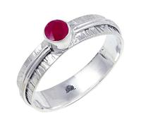 JEWELSTREZORO Anillo de plata de ley 925 con estilo hecho a mano, artículo de regalo, joyería para hombre y mujer, TSR120AA, 75 (23.9), Metal precioso Piedras preci, Rubí criado en el laboratorio