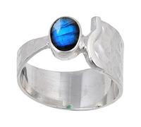 JEWELSTREZORO Anillo de plata de ley 925 con estilo hecho a mano con piedras preciosas, regalo para hombres y mujeres, todos los tamaños TSR125AA, 63 (20.1), Metal precioso Piedras preci, Labradorita
