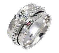 JEWELSTREZORO Anillo de plata de ley 925 con estilo hecho a mano con piedras preciosas, regalo para hombres y mujeres, todos los tamaños TSR144AA, 71 (22.6), Metal precioso Piedras preci, Zirconia