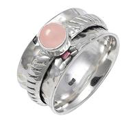 JEWELSTREZORO Anillo de plata de ley 925 con estilo hecho a mano con piedras preciosas, regalo para hombres y mujeres, todos los tamaños TSR144AA, 18, Metal precioso Piedras preci, Cuarzo rosa