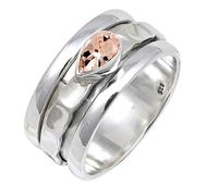 JEWELSTREZORO Anillo de plata de ley 925 con estilo hecho a mano para hombres y mujeres, todos los tamaños Jewerly TSR141AA, 18, Metal precioso Piedras preci, Morganita criada en el laboratorio