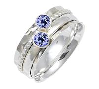 JEWELSTREZORO Anillo de plata de ley 925 con estilo hecho a mano para hombres y mujeres, todos los tamaños Jewerly TSR155AA, 20, Metal precioso Piedras preci, Tanzanita criada en el laboratorio