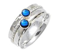 JEWELSTREZORO Anillo de plata de ley 925 con estilo hecho a mano para hombres y mujeres, todos los tamaños Jewerly TSR155AA, 16, Metal precioso Piedras preci, Labradorita