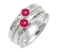 JEWELSTREZORO Anillo de plata de ley 925 con estilo hecho a mano para hombres y mujeres, todos los tamaños Jewerly TSR155AA, 61 (19.4), Metal precioso Piedras preci, Rosa Lindy Star criada en el