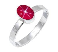 JEWELSTREZORO Anillo de plata de ley 925 con estilo hecho a mano para hombres y mujeres, todos los tamaños Jewerly TSR129AA, 16, Metal precioso Piedras preci, Rosa Lindy Star criada en el laboratorio