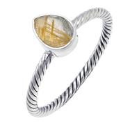 JEWELSTREZORO Anillo de plata de ley 925 con estilo hecho a mano para hombres y mujeres, todos los tamaños Jewerly TSR122AA, 48 (15.3), Metal precioso Piedras preci, Cuarzo rutilado dorado