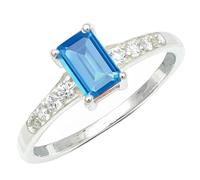 JEWELSTREZORO Anillo de plata de ley 925 con piedras preciosas de Topacio azul para hombres y mujeres ideal para regalar joya TSR1239AK5_51 (16.2)