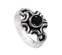 JEWELSTREZORO - Anillo de plata de ley 925 con piedras preciosas para hombre y mujer, artículo de regalo, joya hecha a mano, TSR1006AA, 65 (20.7), Piedra preciosa de metal precioso, Ónix