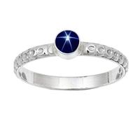 JEWELSTREZORO Anillo de plata de ley 925 con piedras preciosas para hombre y mujer, todos los tamaños TSR115AA, 18, Metal precioso Piedras preci, Estrella de tilo azul cultivada en laboratorio