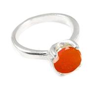 JEWELSTREZORO Anillo de plata de ley 925 maciza hecho a mano para hombres y mujeres, TSR351AA, T, Metal Piedra preciosa., Cornalina
