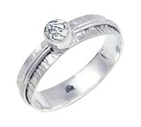 JEWELSTREZORO Anillo de plata de ley 925 maciza para hombres y mujeres, hecho a mano, TSR120AA, H, Metal Piedra preciosa., Ópalo dendrítico.