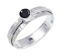 JEWELSTREZORO Anillo de plata de ley 925 maciza para hombres y mujeres, hecho a mano, TSR120AA, Medium, Metal Piedra preciosa., Ónix
