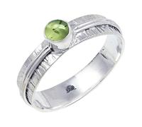 JEWELSTREZORO Anillo de plata de ley 925 maciza para hombres y mujeres, hecho a mano, TSR120AA, O, Metal Piedra preciosa., Prehnita