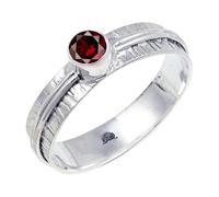 JEWELSTREZORO Anillo de plata de ley 925 maciza para hombres y mujeres, hecho a mano, TSR120AA, U 1/2, Metal Piedra preciosa., Granate