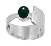 JEWELSTREZORO Anillo de plata de ley 925 maciza para hombres y mujeres, hecho a mano, TSR125AA, I, Metal Piedra preciosa., Jade verde