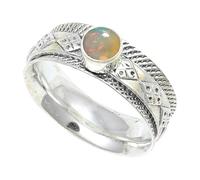 JEWELSTREZORO Anillo de plata de ley 925 maciza para hombres y mujeres, hecho a mano, TSR150AA, U, Metal Piedra preciosa., Ópalo