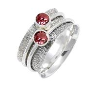 JEWELSTREZORO Anillo de plata de ley 925 maciza para hombres y mujeres, hecho a mano, TSR151AA, R, Metal Piedra preciosa., Turmalina rosa cultivada en laboratorio