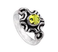 JEWELSTREZORO Anillo de plata de ley 925 para hombre y mujer, artículo de regalo, joyería hecha a mano TSR1006AA, 62 (19.7), Metal precioso Piedras preci, Cuarzo limón cultivado en laboratorio