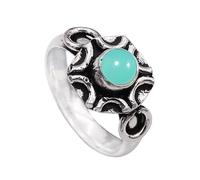 JEWELSTREZORO Anillo de plata de ley 925 para hombre y mujer, artículo de regalo, joyería hecha a mano TSR1006AA, 70 (22.3), Metal precioso Piedras preci, Aqua-calcedonia
