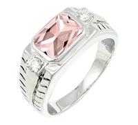 JEWELSTREZORO Anillo de plata de ley 925 para hombre y mujer, artículo de regalo, joyería hecha a mano TSR1167AA, 18, Metal precioso Piedras preci, Morganita criada en el laboratorio