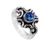 JEWELSTREZORO Anillo de plata de ley 925 para hombre y mujer, artículo de regalo, joyería hecha a mano TSR1006AA, 71 (22.6), Metal precioso Piedras preci, Zafiro azul cultivado en laboratorio