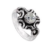 JEWELSTREZORO Anillo de plata de ley 925 para hombre y mujer, artículo de regalo, joyería hecha a mano TSR1006AA, 57 (18.1), Metal precioso Piedras preci, Zirconia cúbica