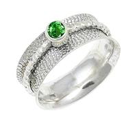 JEWELSTREZORO Anillo de plata de ley 925 para hombre y mujer, con estilo hecho a mano, artículo de regalo TSR154AA, 20, Metal precioso Piedras preci, Tsavorita criada en el laboratorio