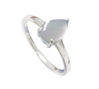 JEWELSTREZORO Anillo de plata de ley 925 para hombre y mujer, joya hecha a mano TSR1079AA, 18, Metal precioso Piedras preci, Piedra de luna, blanca