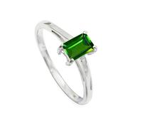 JEWELSTREZORO Anillo de plata de ley 925 para hombre y mujer, joya hecha a mano TSR1140AA, 16, Metal precioso Piedras preci, Óxido de cromo criado en el laboratorio