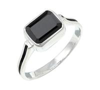 JEWELSTREZORO Anillo de plata de ley 925 para hombre y mujer, joya hecha a mano TSR1159AA, 16, Metal precioso Piedras preci, Ónix