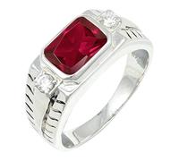 JEWELSTREZORO Anillo de plata de ley 925 para hombre y mujer, joya hecha a mano TSR1167AA, 16, Metal precioso Piedras preci, Rubyllit criado en el laboratorio