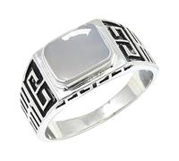JEWELSTREZORO Anillo de plata de ley 925 para hombre y mujer, joya hecha a mano TSR1173AA, 16, Metal precioso Piedras preci, Piedra de luna, blanca