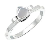JEWELSTREZORO Anillo de plata de ley 925 para hombre y mujer, joya hecha a mano TSR1231AA, 16, Metal precioso Piedras preci, Piedra de luna, blanca