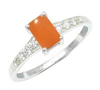 JEWELSTREZORO Anillo de plata de ley 925 piedra preciosa Piedra lunar melocotón para hombres y mujeres todos tamaños joyería TSR1239BR28_74 (23.6)